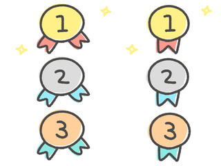 手描きのかわいいランキングセット・メダル・エンブレム