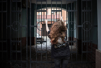 Teenage Girl in Denim Expressing Rebellion and Emotional Isolation