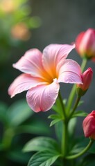 Fototapeta premium Soft focus, pastel bouquet, blurred garden blooms, design, beauty, flowery