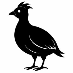 Elegant Black Quail Silhouette Art