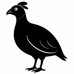 Elegant Black Quail Silhouette Art