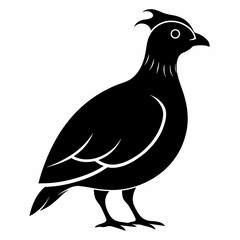Elegant Black Quail Silhouette Art