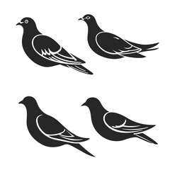 Dove Logo Collection. World Bird Silhouette Icons, dove logo, peace bird, flying dove, bird silhouette, charity symbol