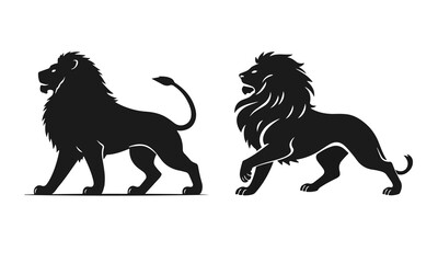 Lion logo set. Animal icon template. Symbol of strength, power and leadership. Stylish design is perfect for branding, logos and product design. Wild animal, lion king, ferocious predator
