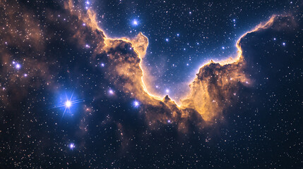 Obraz premium Stunning Cosmic Nebula With Glowing Stars