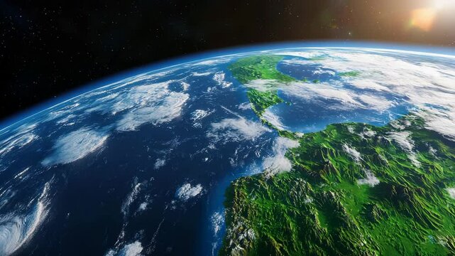 Stunning Planet Earth View from Space with Cloud and Ocean Details