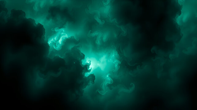 horror green blue clouds, grunge dark smoke texture, black haunted background for horror - thriller- mystery movie poster design