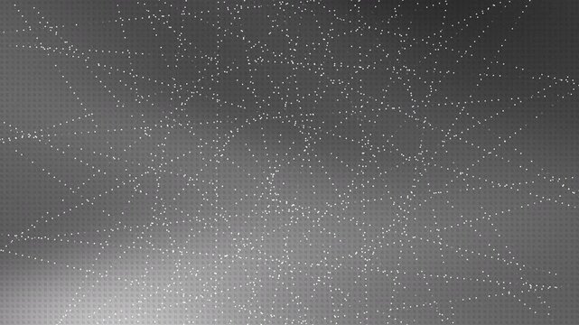 Dark gray gradient background features a pattern of white dots.
