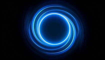 Obraz premium glowing blue ring on black background