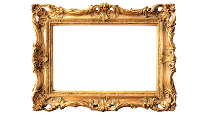 Luxurious Gold Frame Isolated on White Background for Elegant Designs