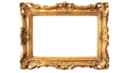 Luxurious Gold Frame Isolated on White Background for Elegant Designs