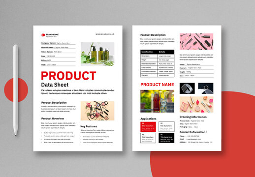 Product Data Sheet Layout