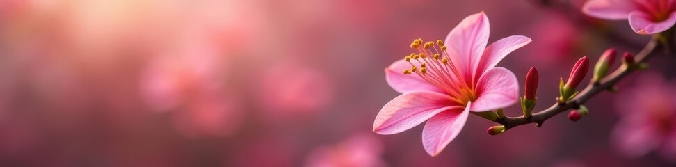 Naklejka premium Single alstroemeria branch, intricate detail, blurred floral backdrop, selective focus, green, beauty