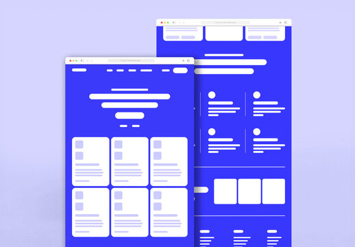 Wireframe Landing Page Design Template for Website UI, UX, and Digital Product Planning