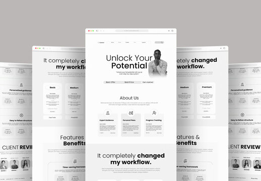 Clean Business Landing Page Design for Personal Growth