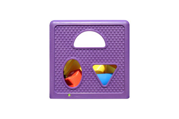 Purple Toy Shape Sorter with Geometric Shapes