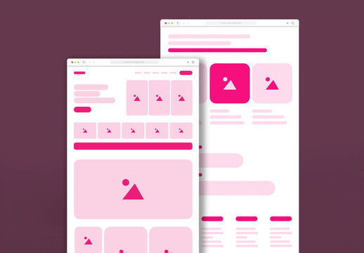 Modern Wireframe Layout for Landing Page Design With UI and UX Planning Elements
