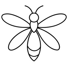 Elegant Firefly Outline Illustration