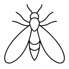 Elegant Firefly Outline Illustration