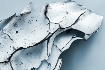 Close-up view of a textured, cracked, light gray surface.