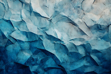 Fototapeta premium Abstract design texture background featuring crumpled paper texture with blue and white gradient, detailed textured background, artistic blend effect, dynamic texture pattern for creative design