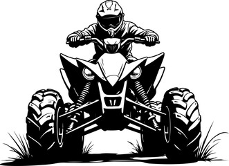 ATV Rider Silhouette on Mountain Trip Adventure