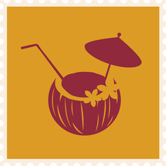 Vintage travel postage stamp