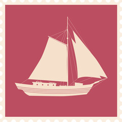 Vintage travel postage stamp