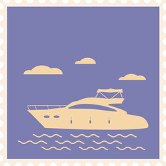 Vintage travel postage stamp