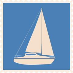 Vintage travel postage stamp