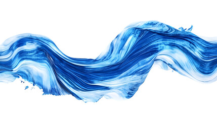 Vibrant Blue Acrylic Brush Stroke Isolated on Pure White Background