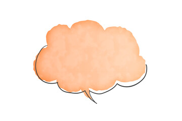 オレンジのシンプルな水彩風の吹き出し