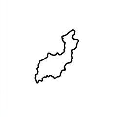 Simple black line art map of a region