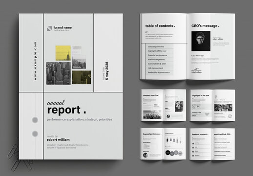 Modern Annual Report Template for Business and Corporate Use