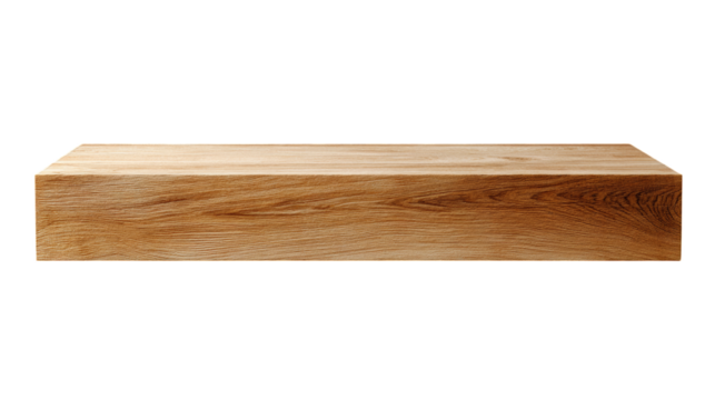 Natural wood texture rectangular block on transparent background, ideal for 3D design, interior mockups, and digital art. High-resolution PNG format, perfect for versatile applications.