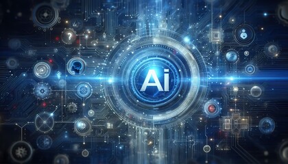Advanced AI technology HD colourful background for cybersecurity business. HD cyberspace technology abstract digital wallpapers.