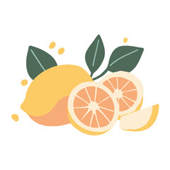 Flat vector illustration of a lemon 