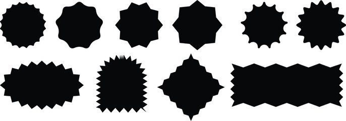 Collection of tag, sticker, product labels, starburst sticker design element vector illustration on white background
