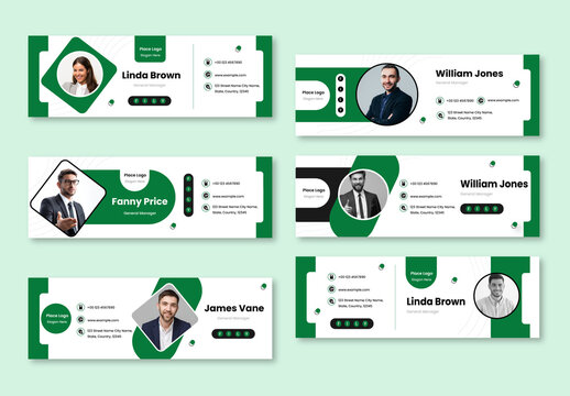 Email Signature Template Set Layout