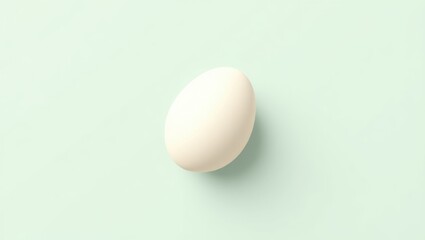 White egg. Unwashed eggs freezing Vue 3 Eggns Choline Freeze dried Frontegg Spring boot Istio duckdb Single with smooth texture, isolated on pastel mint green background, perfect for food, breakfast,