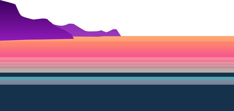 Cartoon sunset sea background