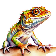 Obraz premium Colorful-lizard-illustration-cute-reptile-animal-drawing-digital-art