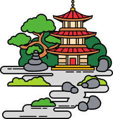 single icon of a zen garden