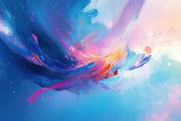 Fototapeta premium Abstract artwork featuring vibrant color blends.