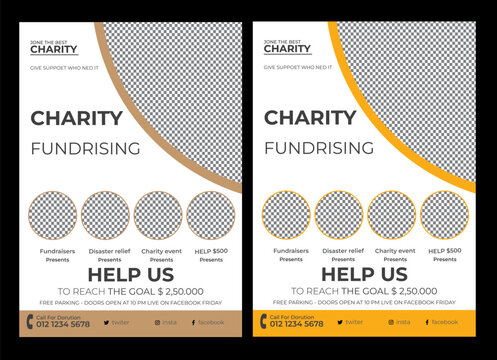 Fundraising Charity Flyer, Donation Banner, Charity flyer template. Charity flyer template with kids book donation brochure cover ad design  kids charity flyer design donation social banner poster te
