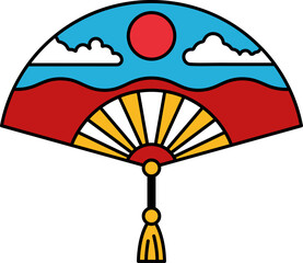 single icon of a japanese traditional fan