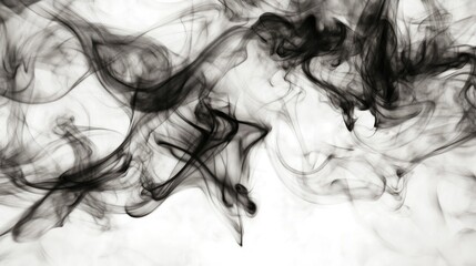 Fototapeta premium Abstract Smoke Art: Black Swirls on White Background
