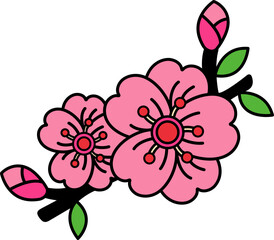 single icon of a cherry blossoms