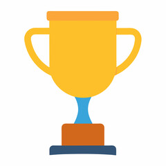 Trophy Flat Icon. Prize cup on white background