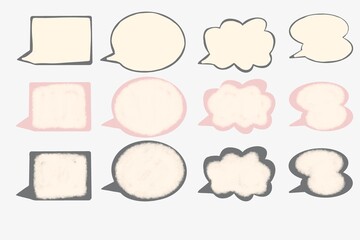 白抜き吹き出し3色セット